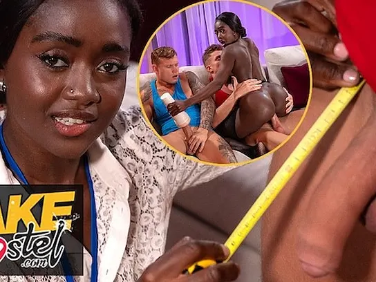 Insatiable ebony MILF gets down and dirty with two thick sticks in a wild three-way