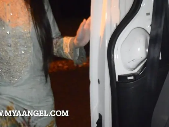 MyaangelUK cheats on Bf with black taxi driver & takes his spunk inwards her