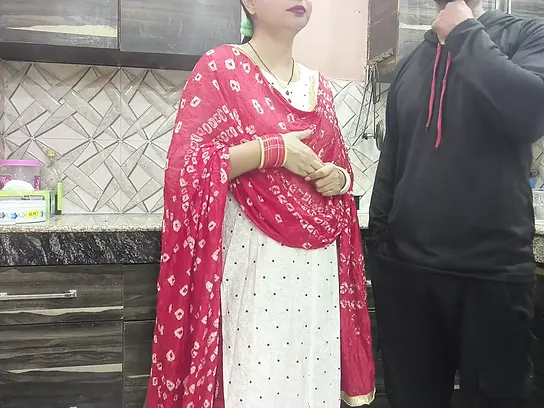 Sizzling Desi Bhabhi tempts ex-gf for Kitchen Money-shot & torrid fucky-fucky in the kitchen