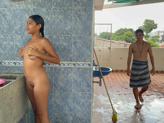 My step-sis is a ultra-cute and bashful Latina who enjoys to get drenching humid while I bathe her