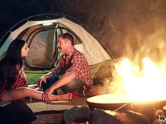 When camping turns into casual fuck-fest by the fire, no one gets to sleep during the night