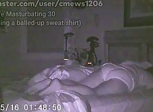 Ample rump dame didn't know about a hidden camera in her bedroom, so she went to sleep